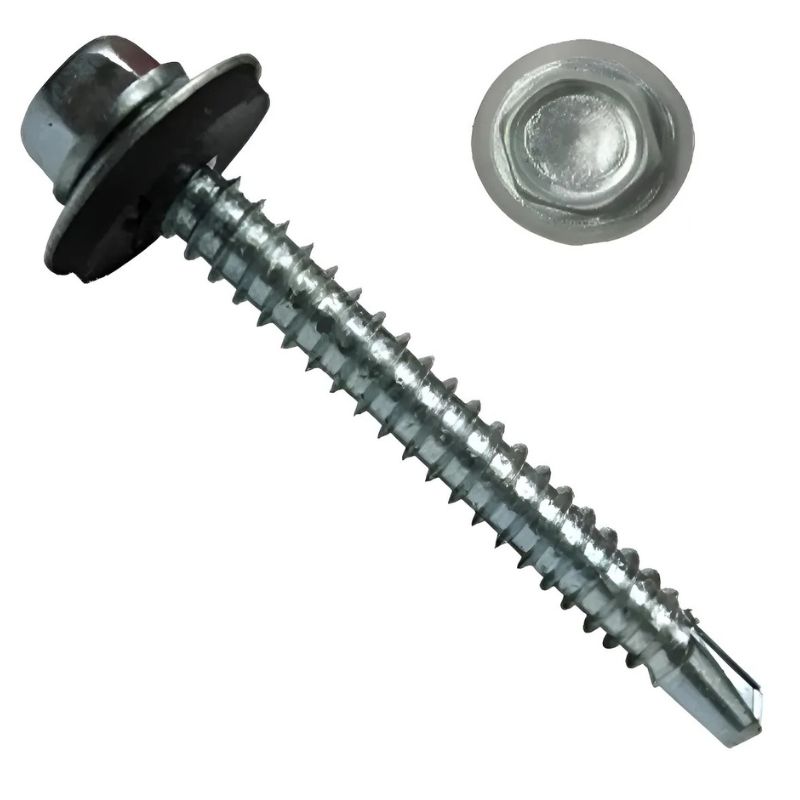 TORNILLO HEXAGONAL AUTOPERFORANTE PUNTA BROCA CON GOLILLA  ZINCADO (100U)