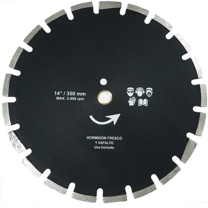 DISCO DIAMANTADO HORMIGÓN FRESCO Y ASFALTO 14"