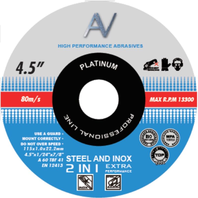 DISCO DE CORTE INOX METAL 4×½ × 1MM (25U)