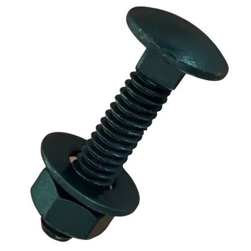 PERNO COCHE PAVONADO CON TUERCA NEGRA Y GOLILLA ZINC (100U)